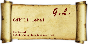 Gáli Lehel névjegykártya